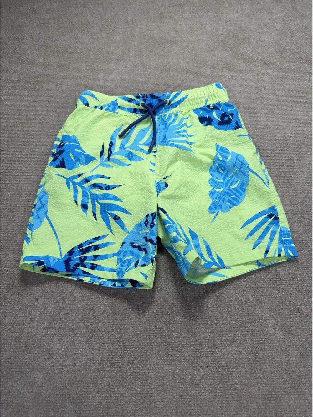 Sōl Borne Boys Neon Tropical Palm Leaf Swim Trunks - Size L (10/12)